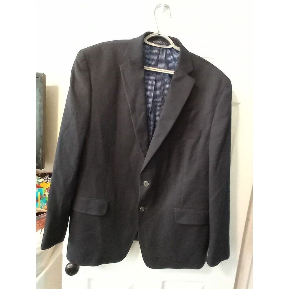 Michael Kors Mens 46R Blazer Sport Coat Suit Jacket Black 2 Button Stretch